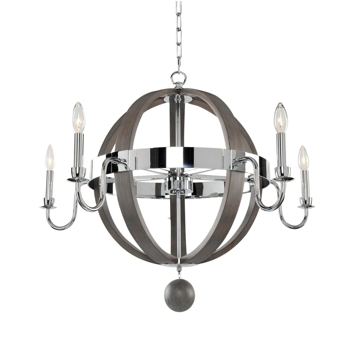 Kalco Sharlow 5-Light Contemporary Chandelier in Chrome