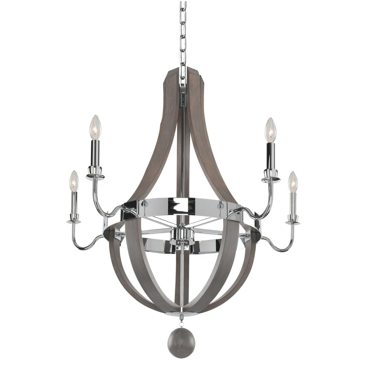 Kalco Sharlow 5-Light Contemporary Chandelier in Chrome