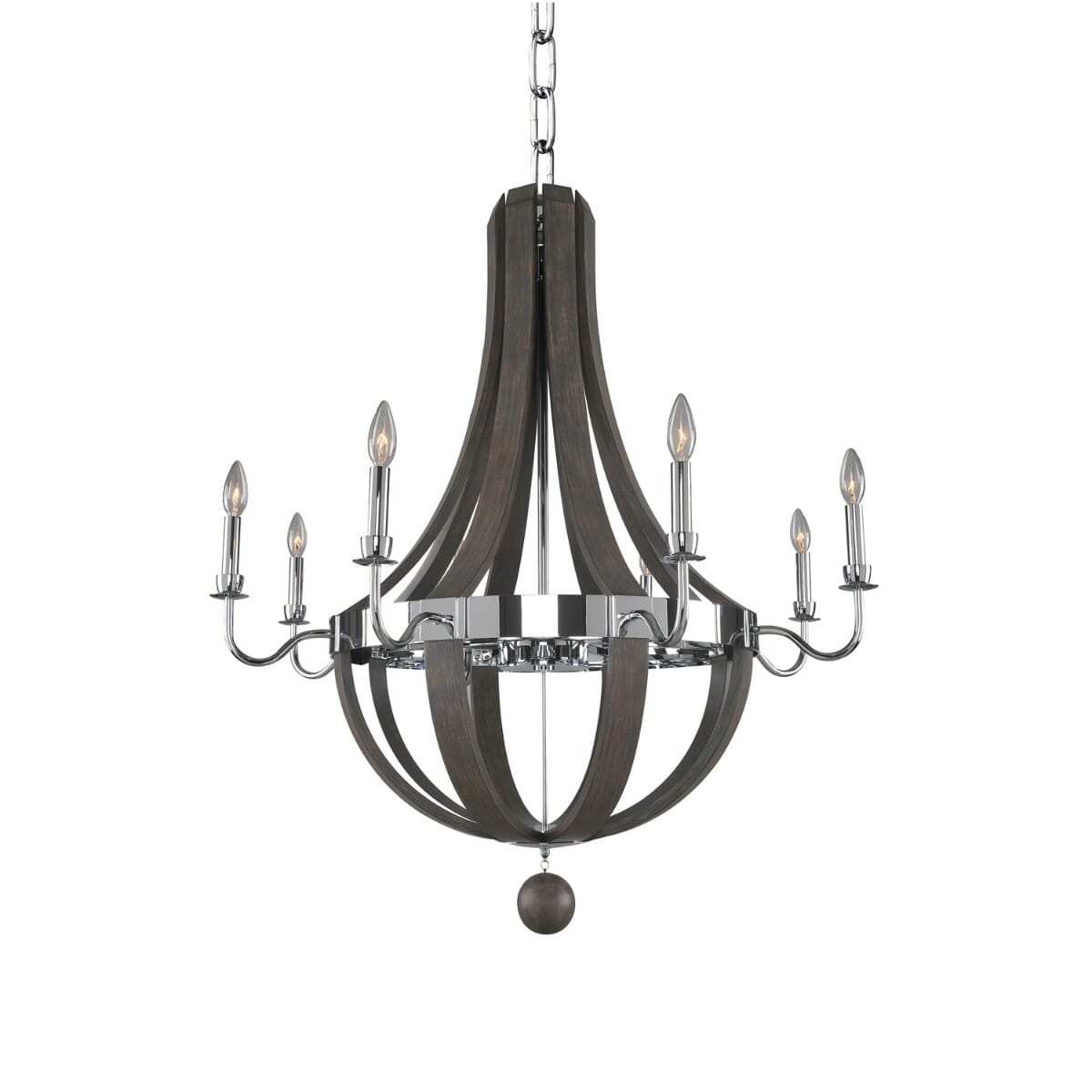 Kalco Sharlow 8-Light Contemporary Chandelier in Chrome