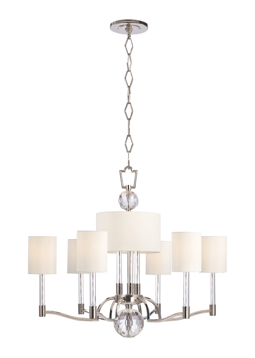 Hudson Valley Waterloo 9-Light Chandelier in Polished Nickel