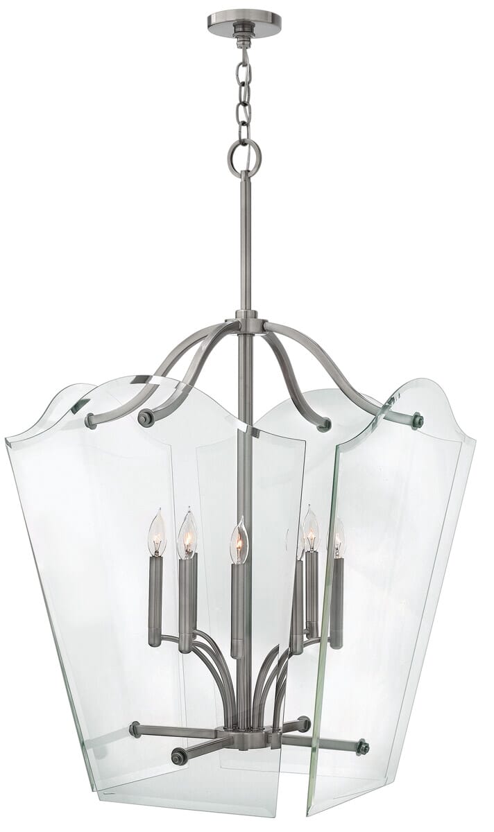 Hinkley Wingate 8-Light Entry Light in Polished Antique Nickel Finish