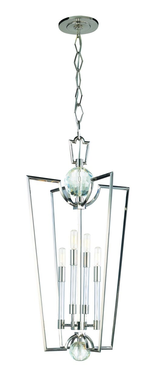 Hudson Valley Waterloo 4-Light 34" Pendant Light in Polished Nickel