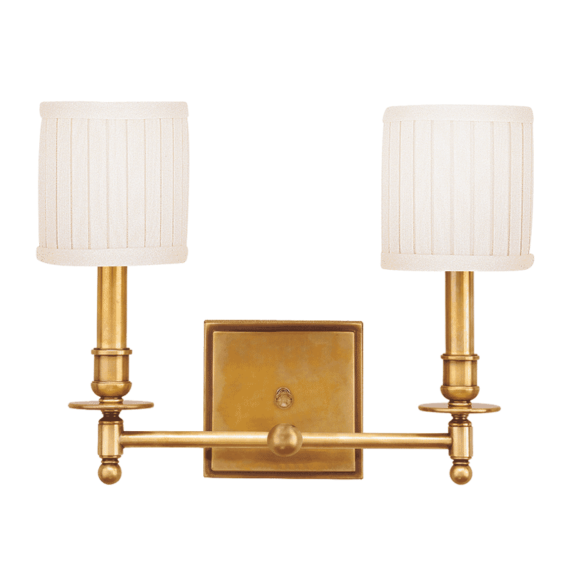 Hudson Valley Palmer 2-Light 12" Wall Sconce in Aged Brass