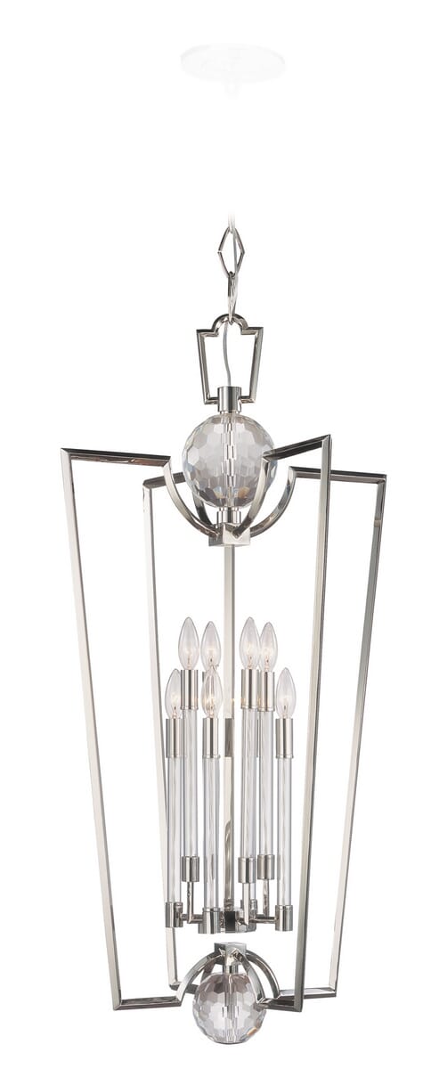 Hudson Valley Waterloo 8-Light Chandelier in Polished Nickel