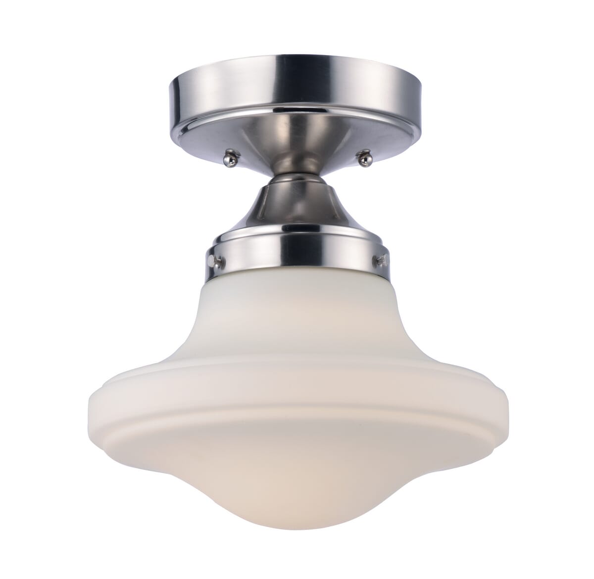 Maxim Lighting New School 10.5" Satin White Flush Mount in Satin Nickel