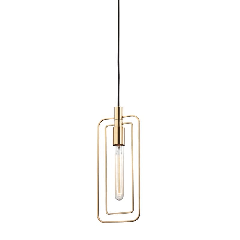 Hudson Valley Masonville 15" Pendant Light in Aged Brass