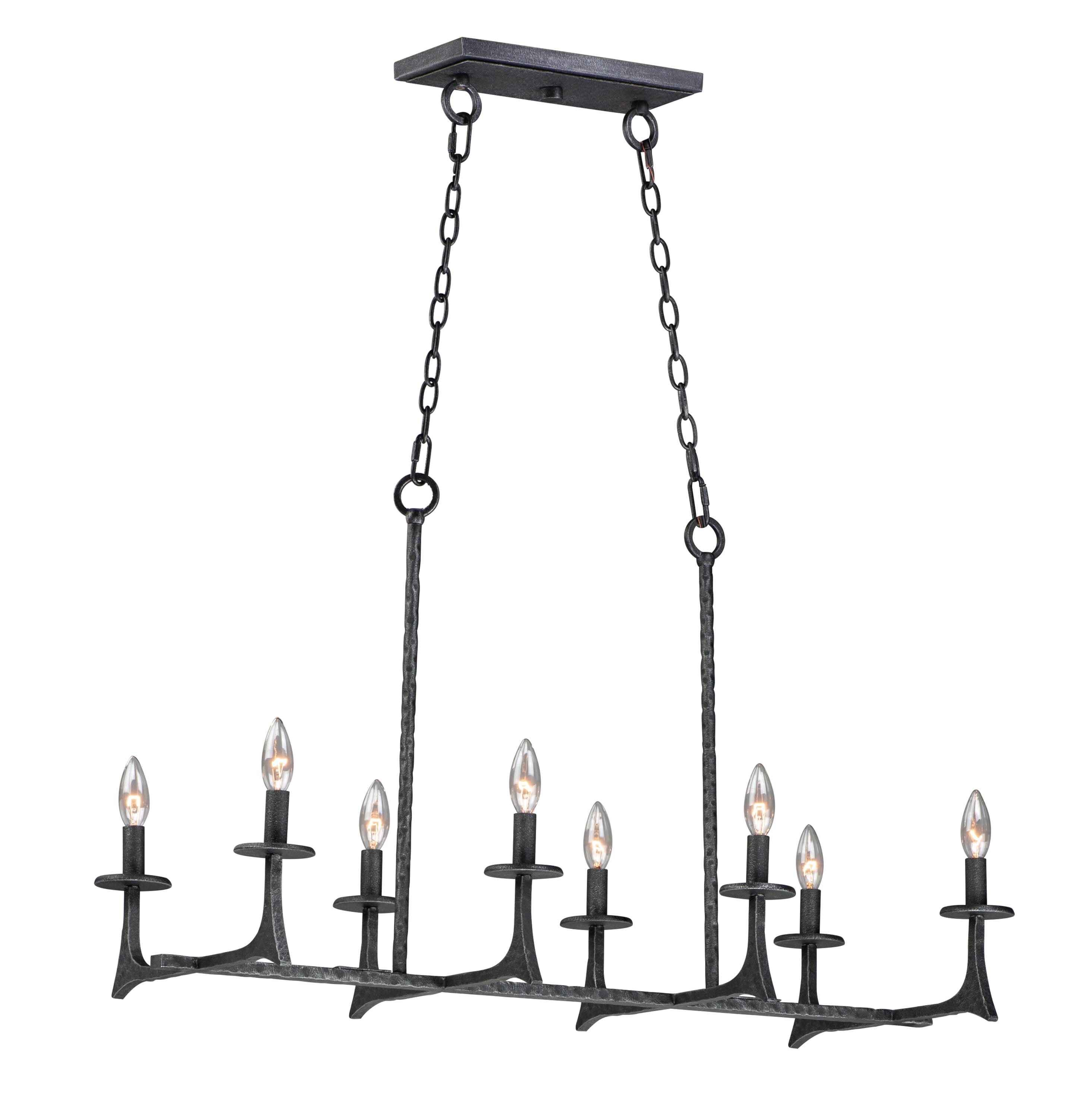 Maxim Lighting Anvil 38" 8-Light Linear Pendant in Natural Iron