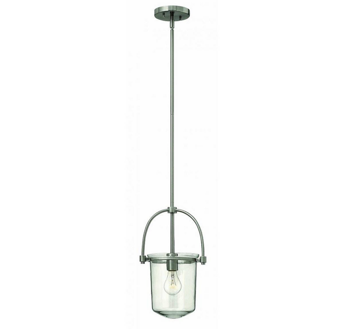 Hinkley Clancy 1-Light Stem Hung Pendant in Brushed Nickel