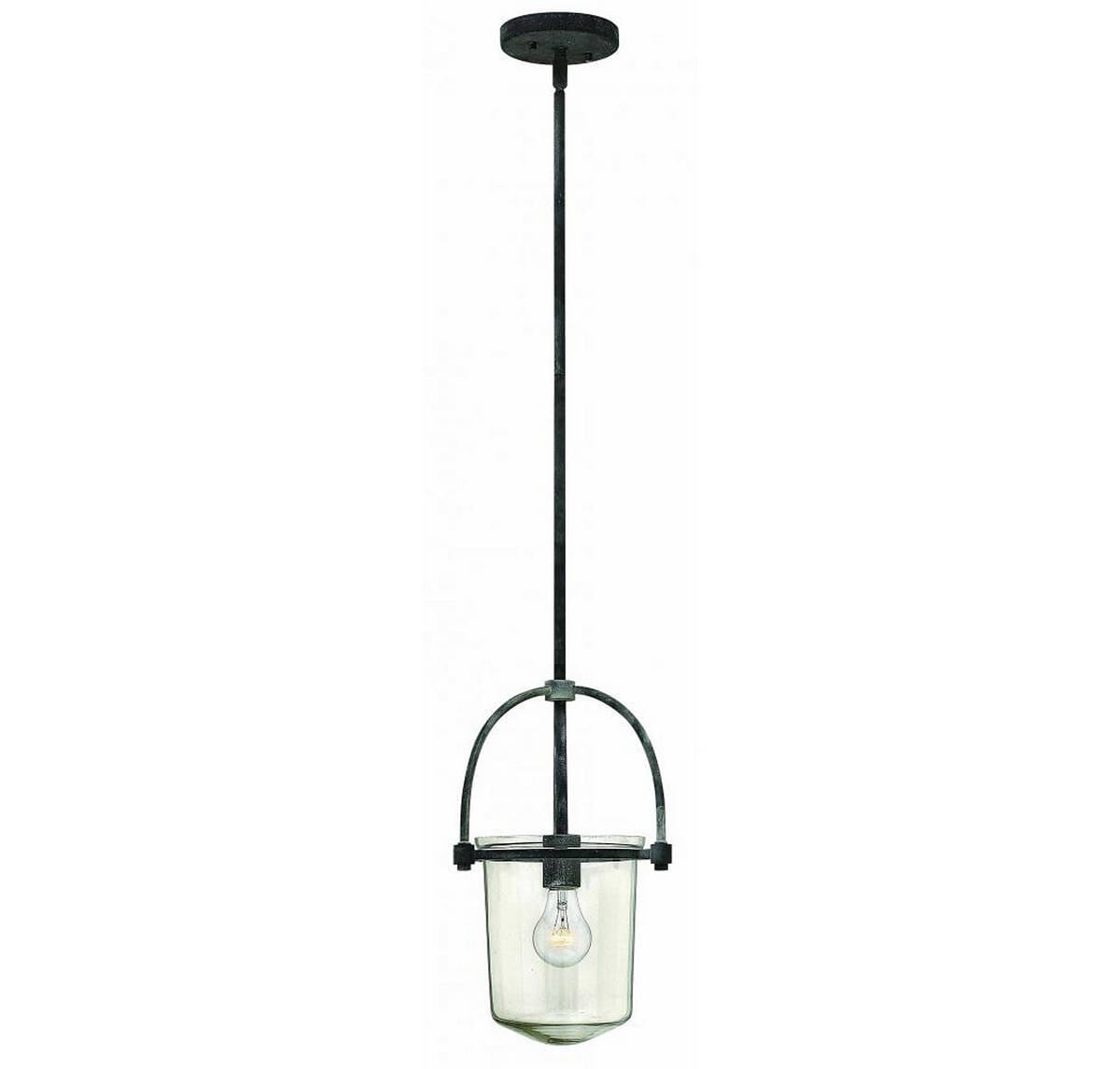 Hinkley Clancy 1-Light Stem Hung Pendant in Aged Zinc