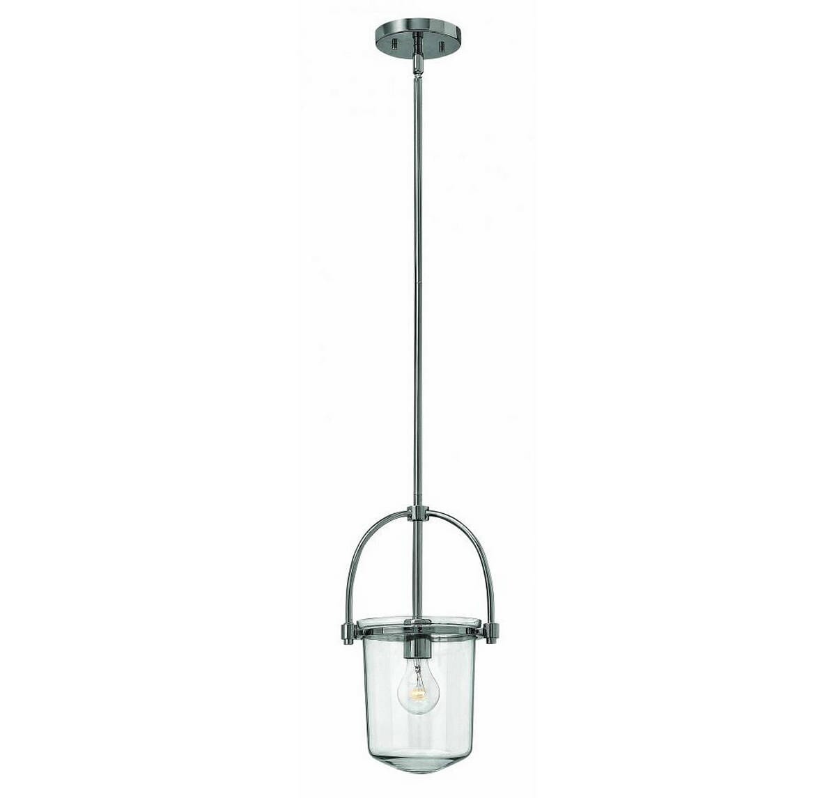 Hinkley Clancy 1-Light Stem Hung Pendant in Polished Nickel