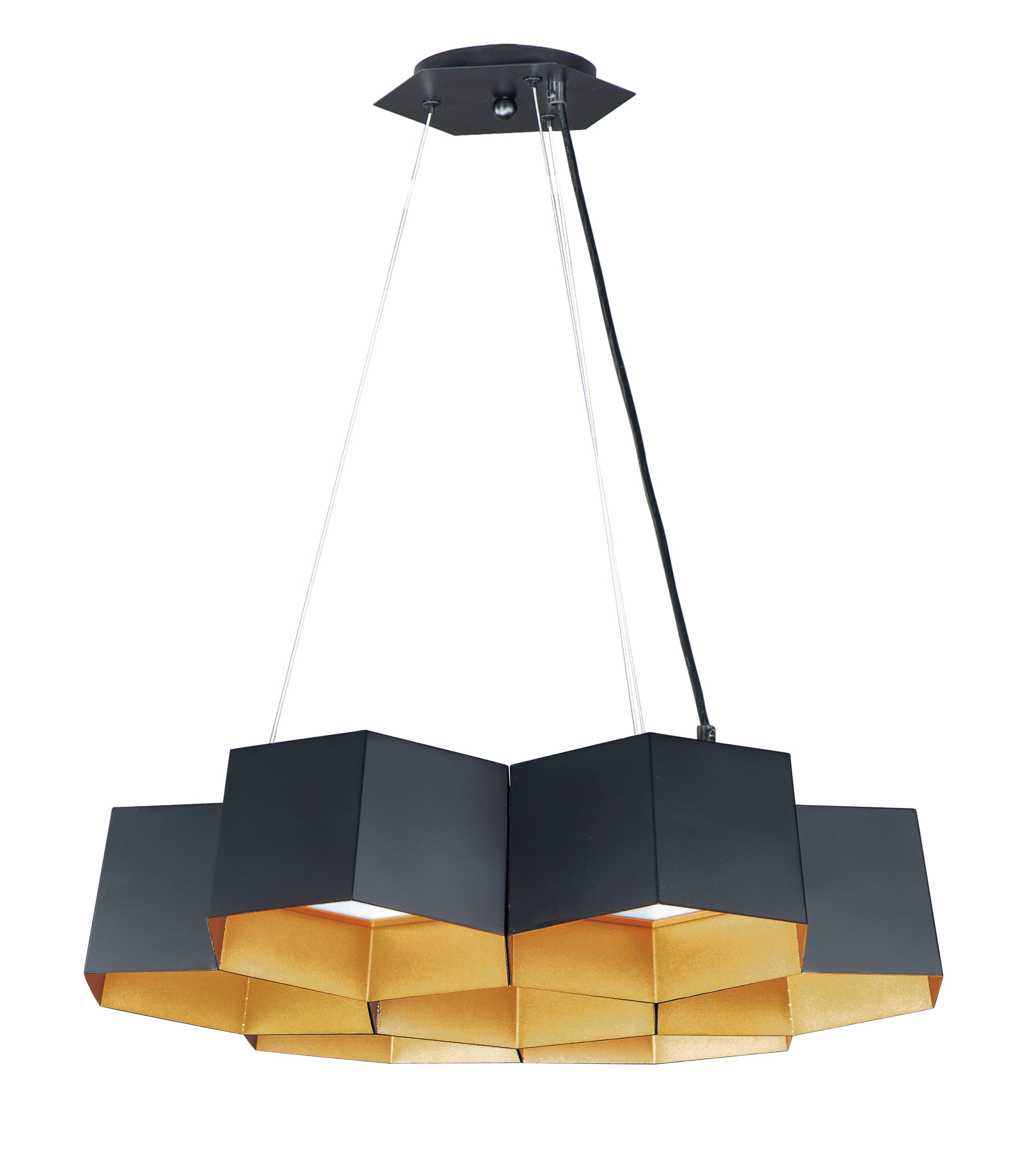 Maxim Honeycomb 7-Light Pendant Light in Black and Gold