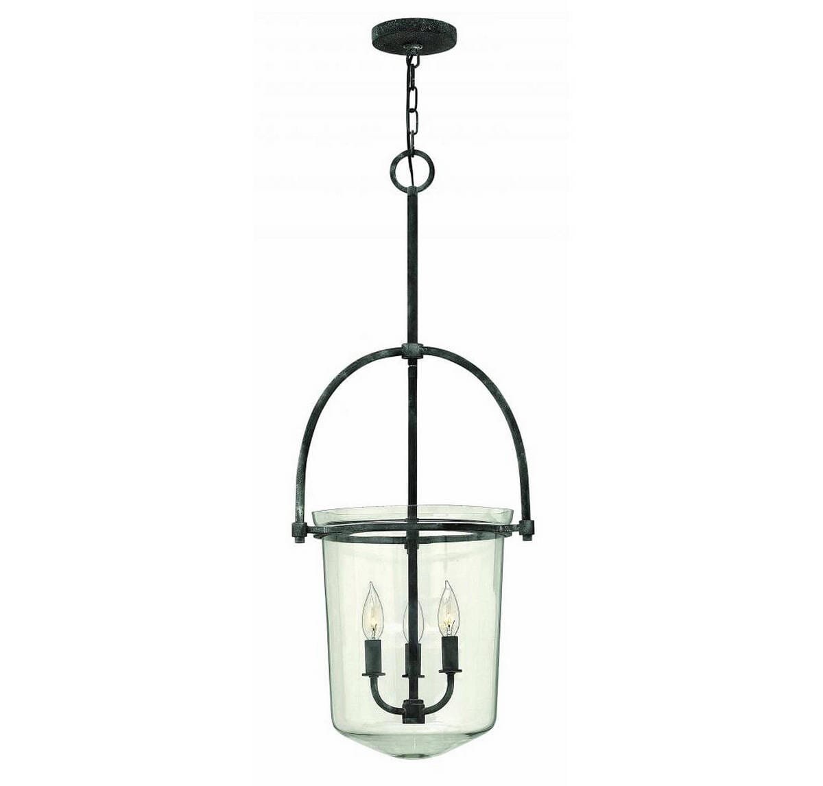 Hinkley Clancy 3-Light Single Tier Foyer Light in Aged Zinc