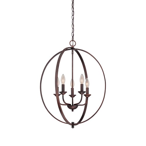 Millennium Lighting 3000 Series 5-Light Pendant in Rubbed Bronze