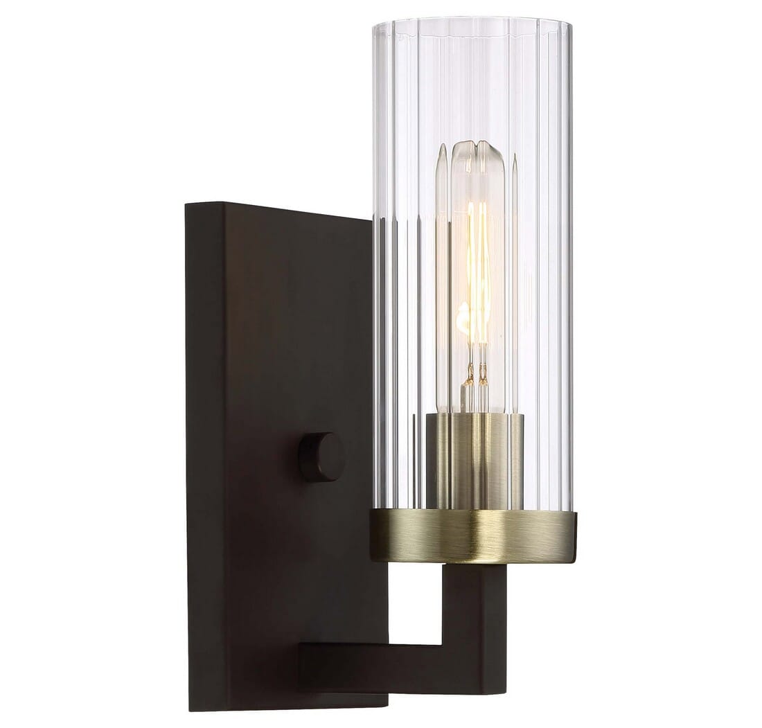 Minka Lavery Ainsley Court Bathroom Wall Sconce in Aged Kinston Bronze with Brushed