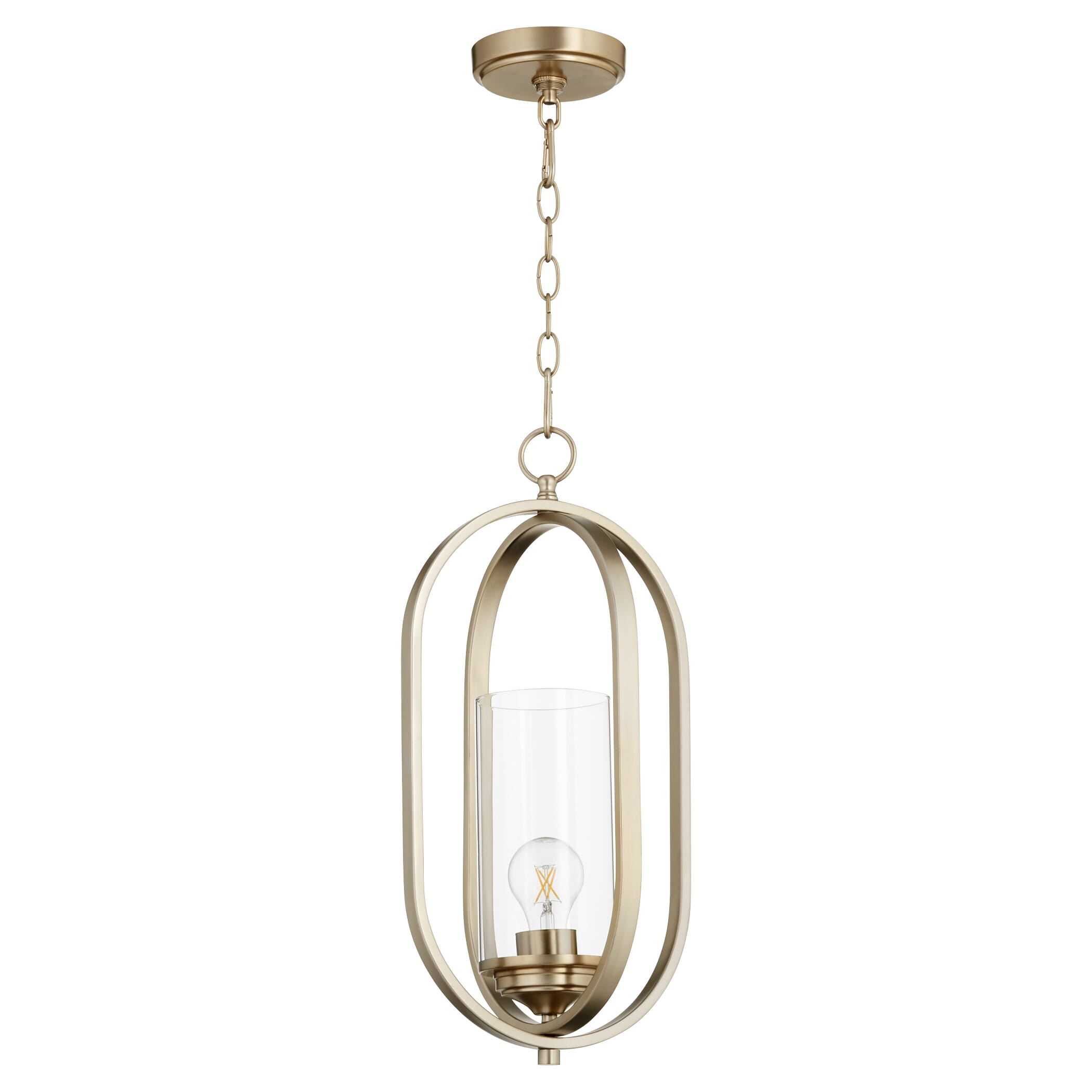 Quorum Collins 10" Pendant Light in Aged Brass