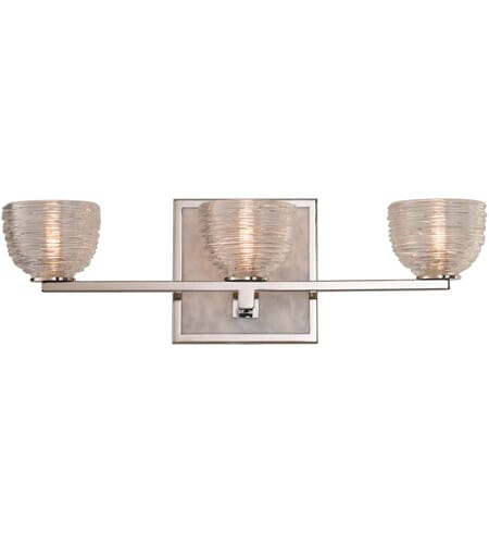 Kalco Bianco 3-Light Bathroom Vanity Light in Polished Nickel