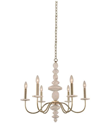 Kalco Carrara 6-Light Rustic Chandelier in Champagne Gold