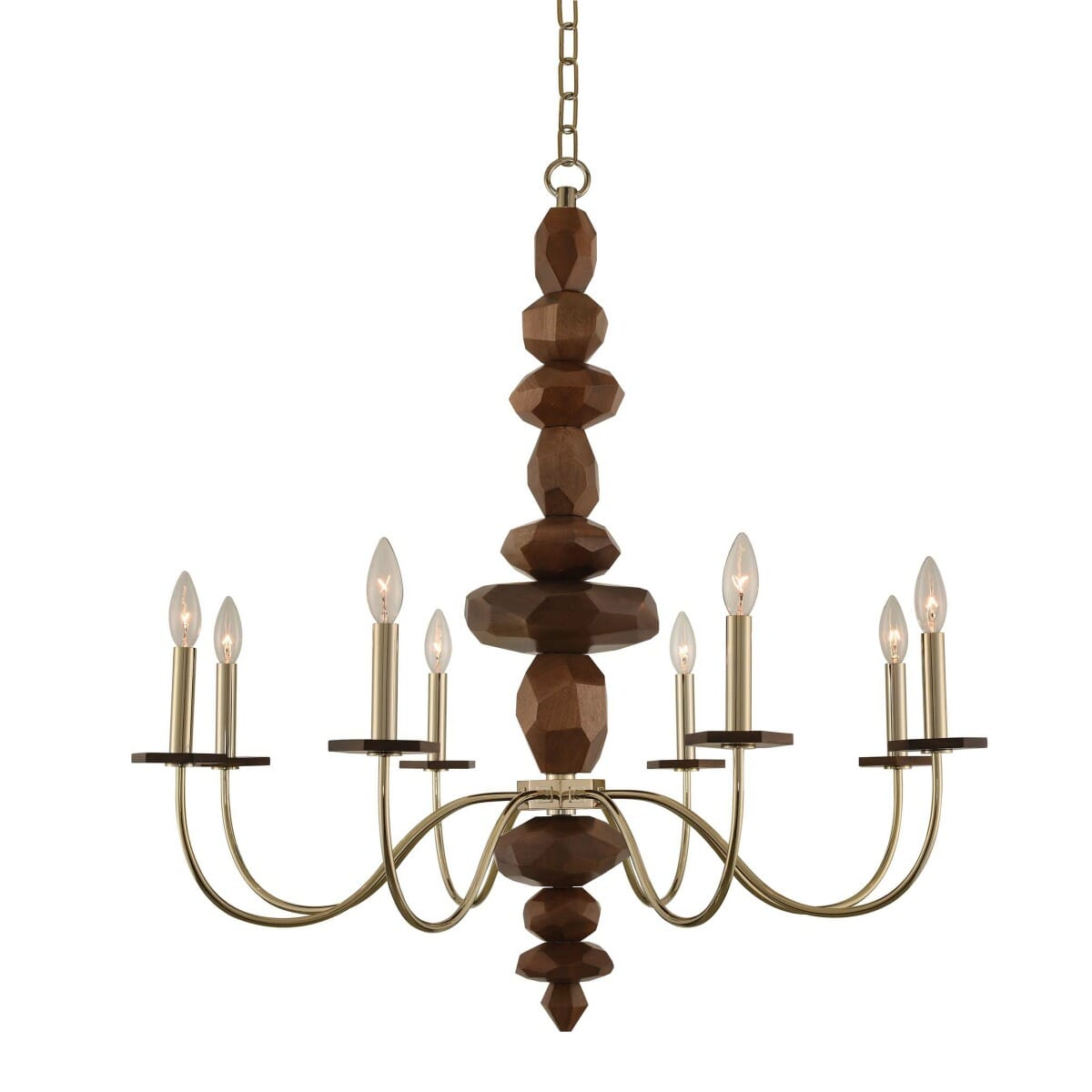 Kalco Lassen 8-Light Rustic Chandelier in Champagne Gold