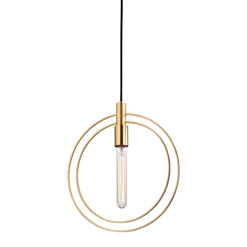 Hudson Valley Masonville 15" Pendant Light in Aged Brass