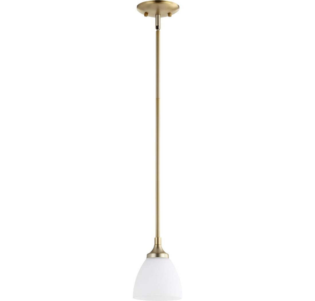 Quorum Enclave 6" Pendant Light in Aged Brass