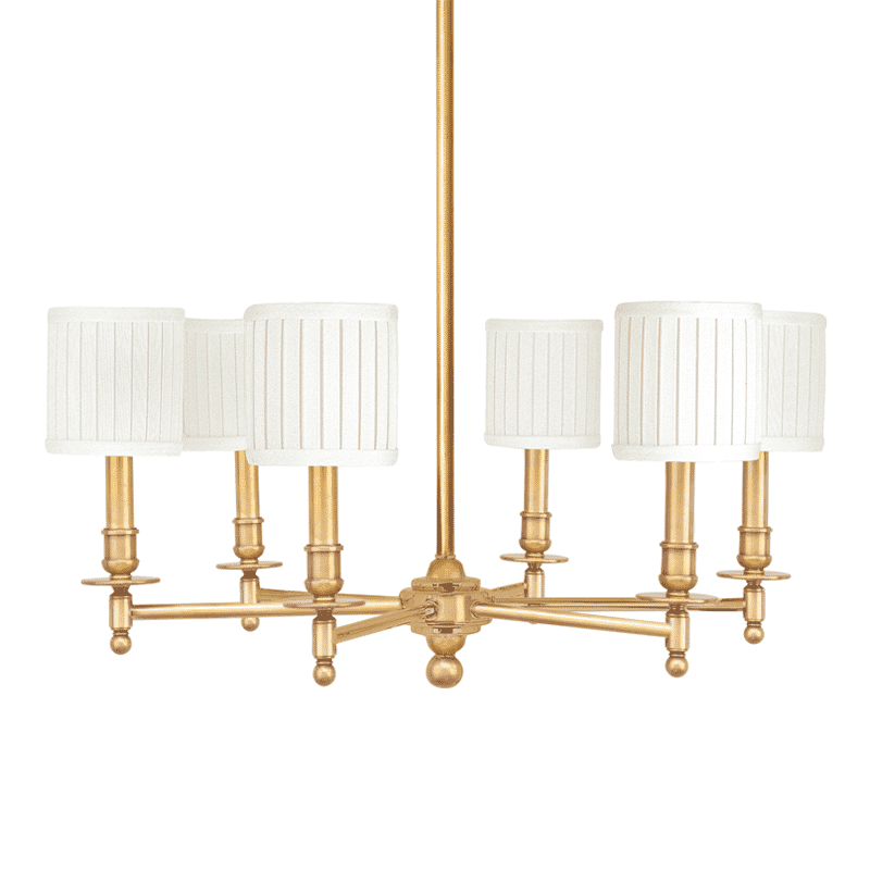 Hudson Valley Palmer 6-Light Chandelier in Aged Brass