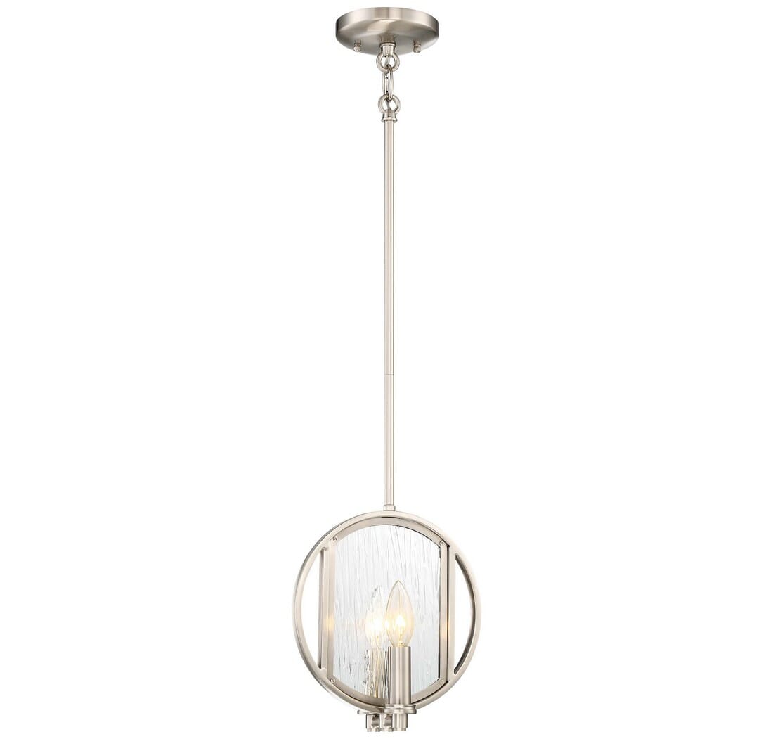 Minka Lavery Via Capri 2-Light 5" Pendant Light in Brushed Nickel