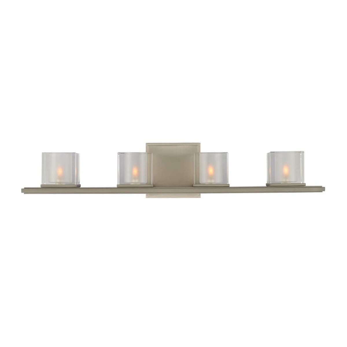 Kalco Naples 4-Light 27" Bathroom Vanity Light in Satin Nickel