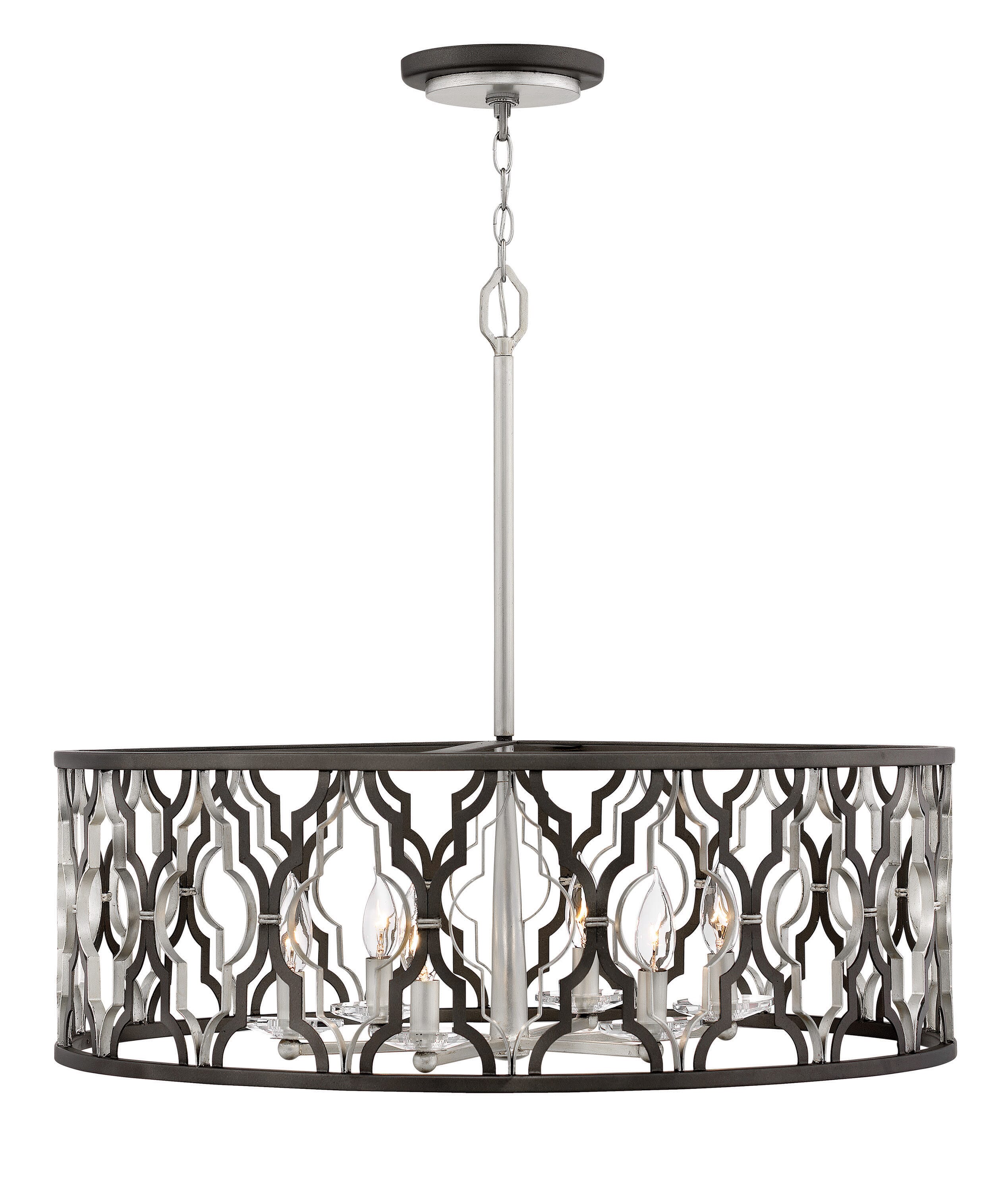 Hinkley Portico 6-Light Quatrefoil Pendant in Glacial Gold