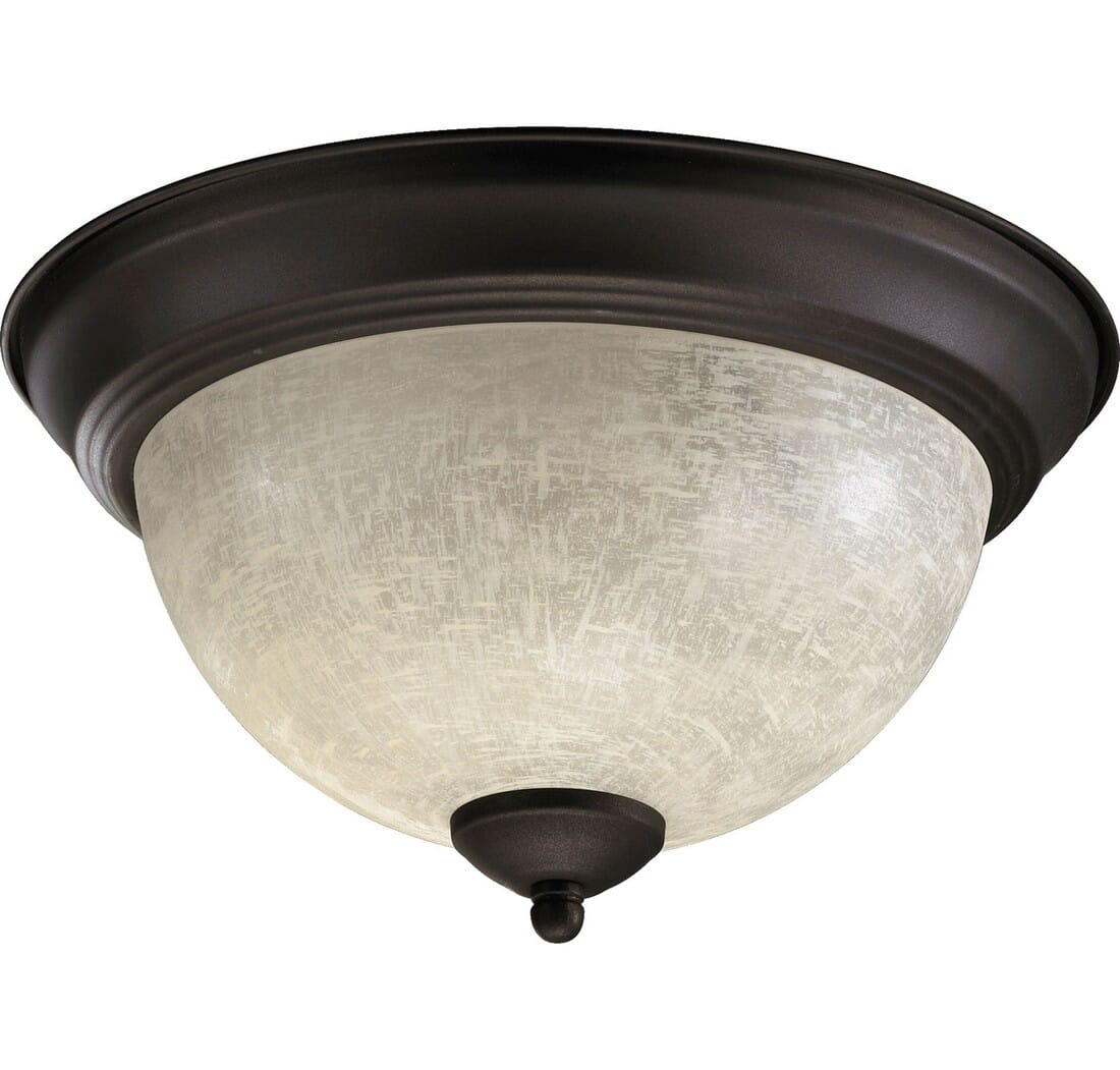 Quorum Transitional 2-Light 11" Ceiling Light in Oiled Bronze