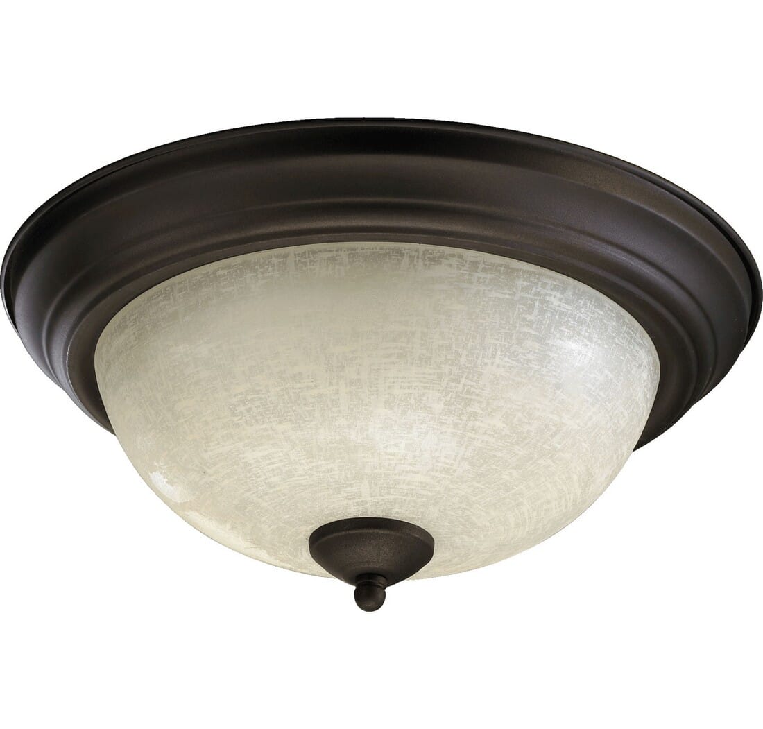 Quorum Transitional 2-Light 14" Ceiling Light in Oiled Bronze