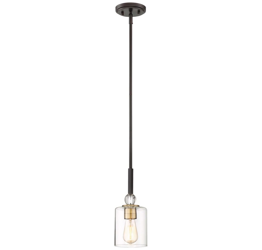 Minka Lavery Studio 5 Pendant Light in Painted Bronze with Natural Brush