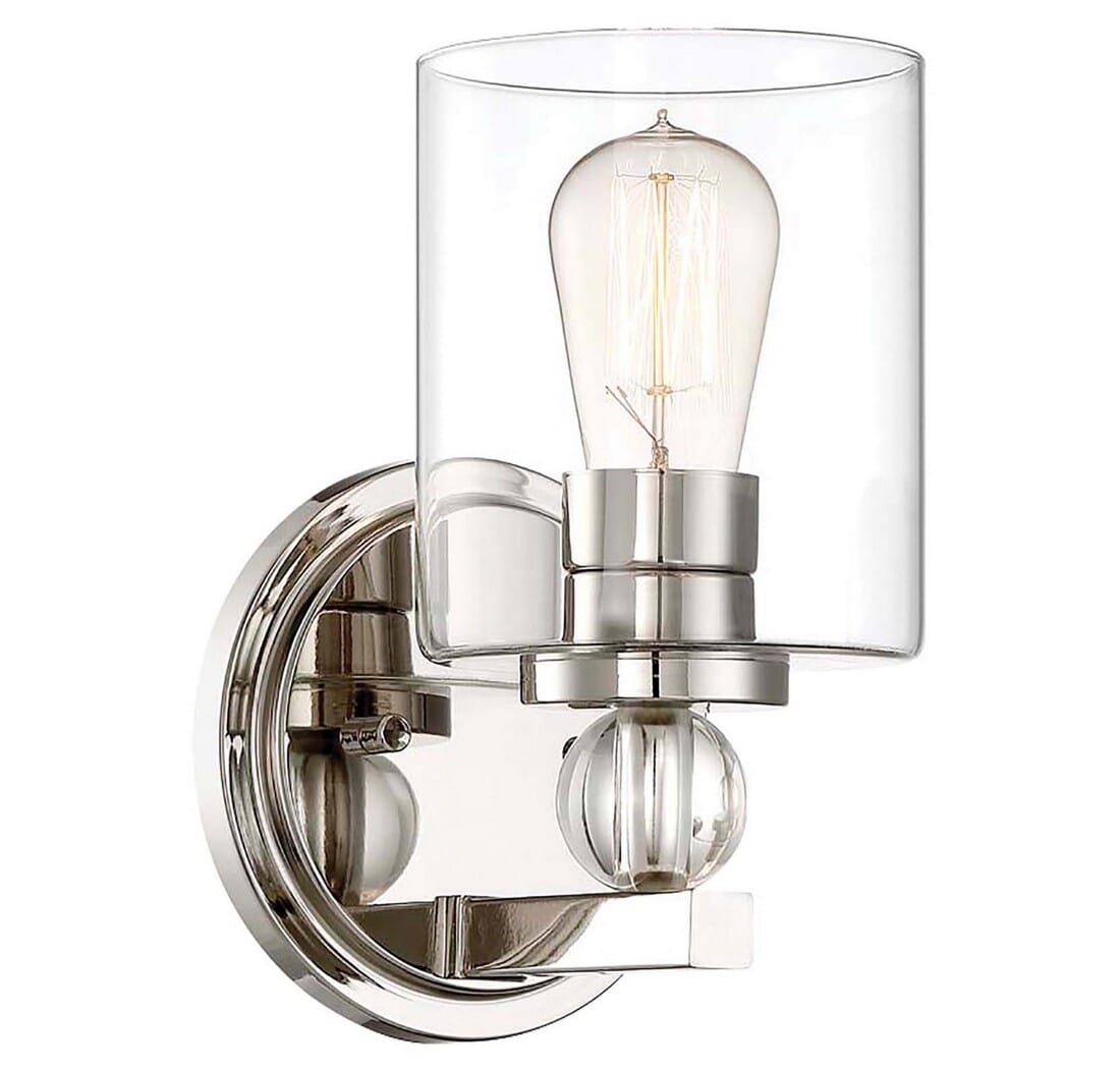 Minka Lavery Studio 5 Bathroom Wall Sconce in Polished Nickel