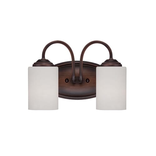 Millennium Lighting Lansing 2-Light Bathroom Vanity Light in Rubbed Bronze