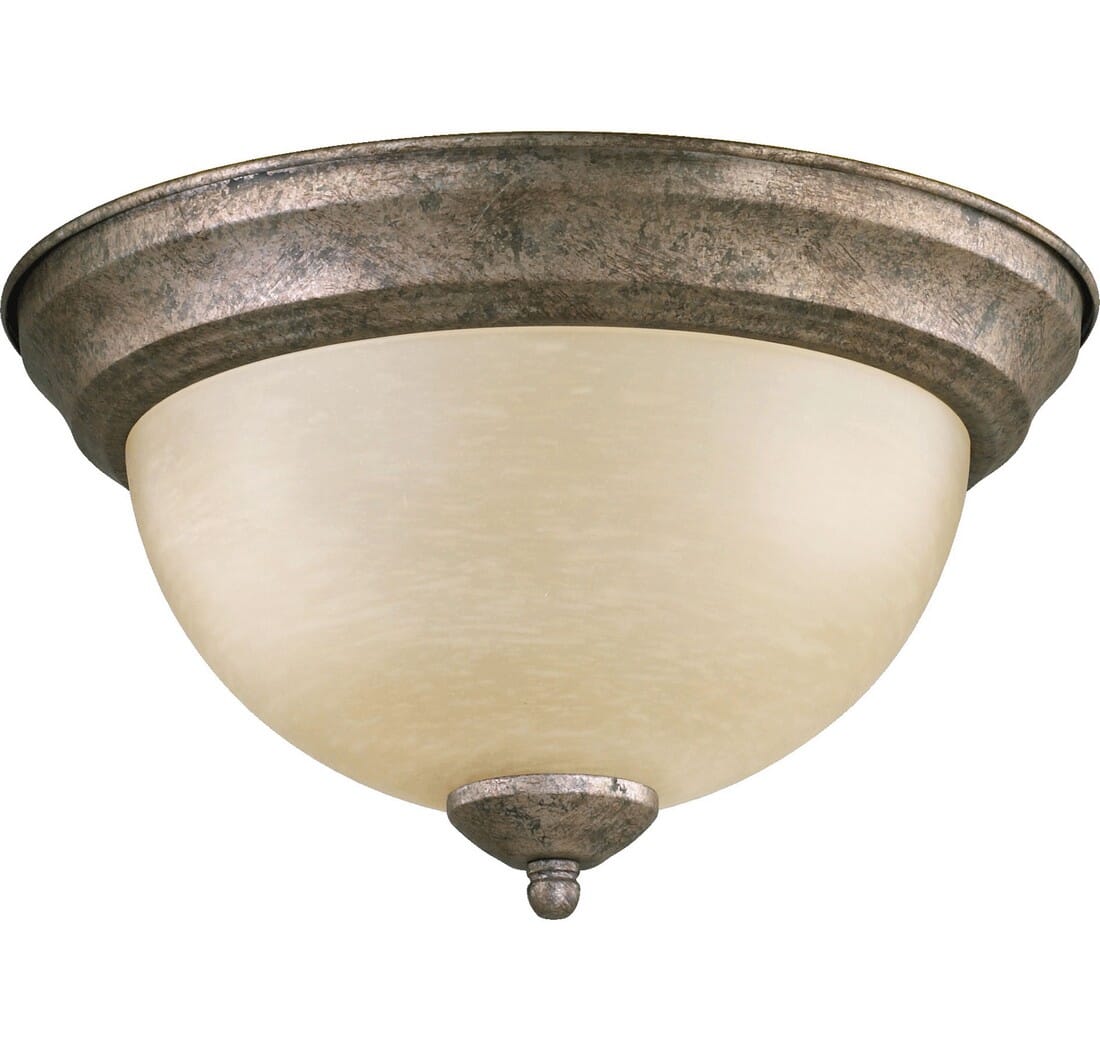 Quorum Traditional 2-Light 11" Ceiling Light in Mystic Silver