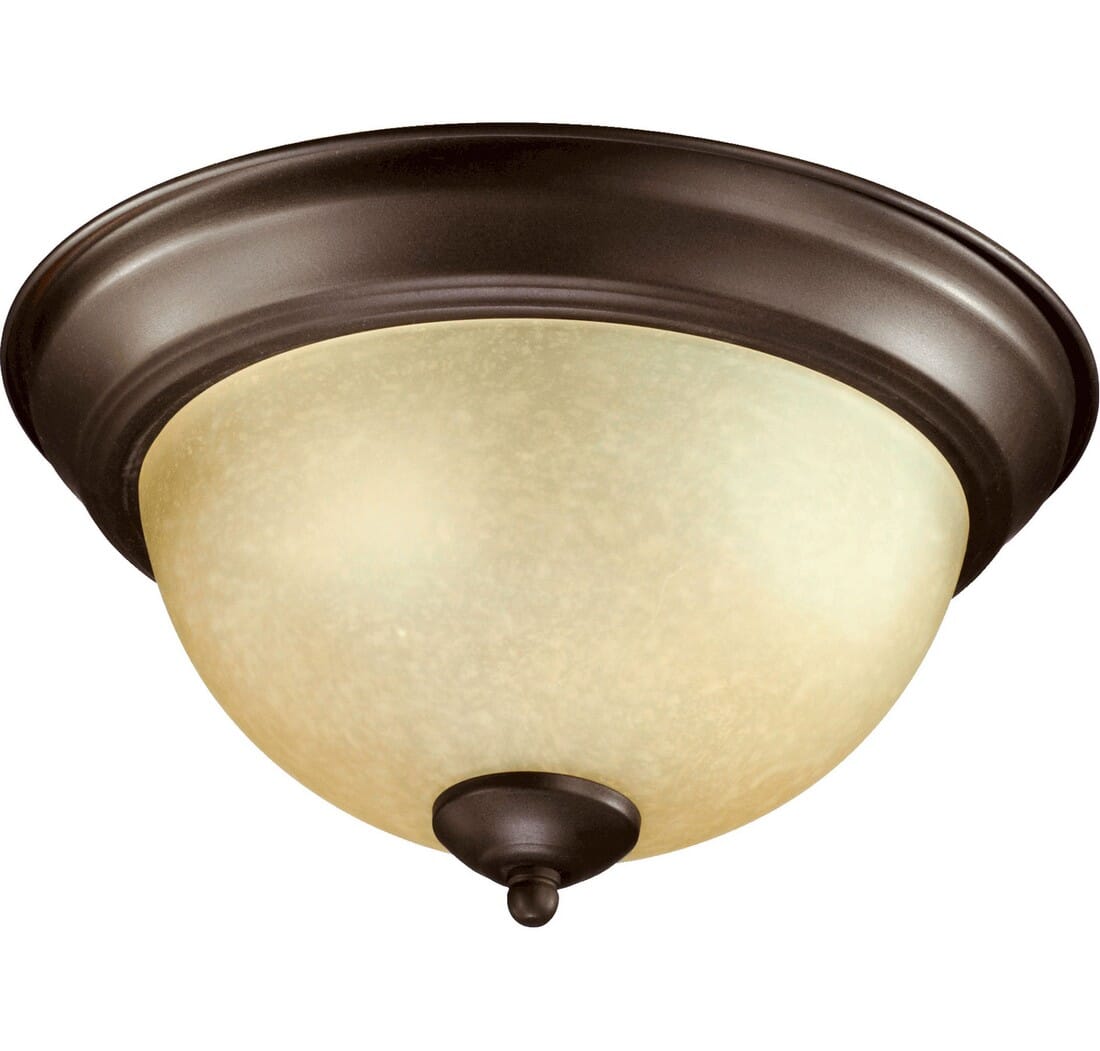 Quorum Transitional 2-Light 11" Ceiling Light in Oiled Bronze