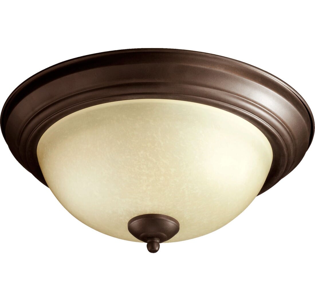 Quorum Transitional 2-Light 14" Ceiling Light in Oiled Bronze