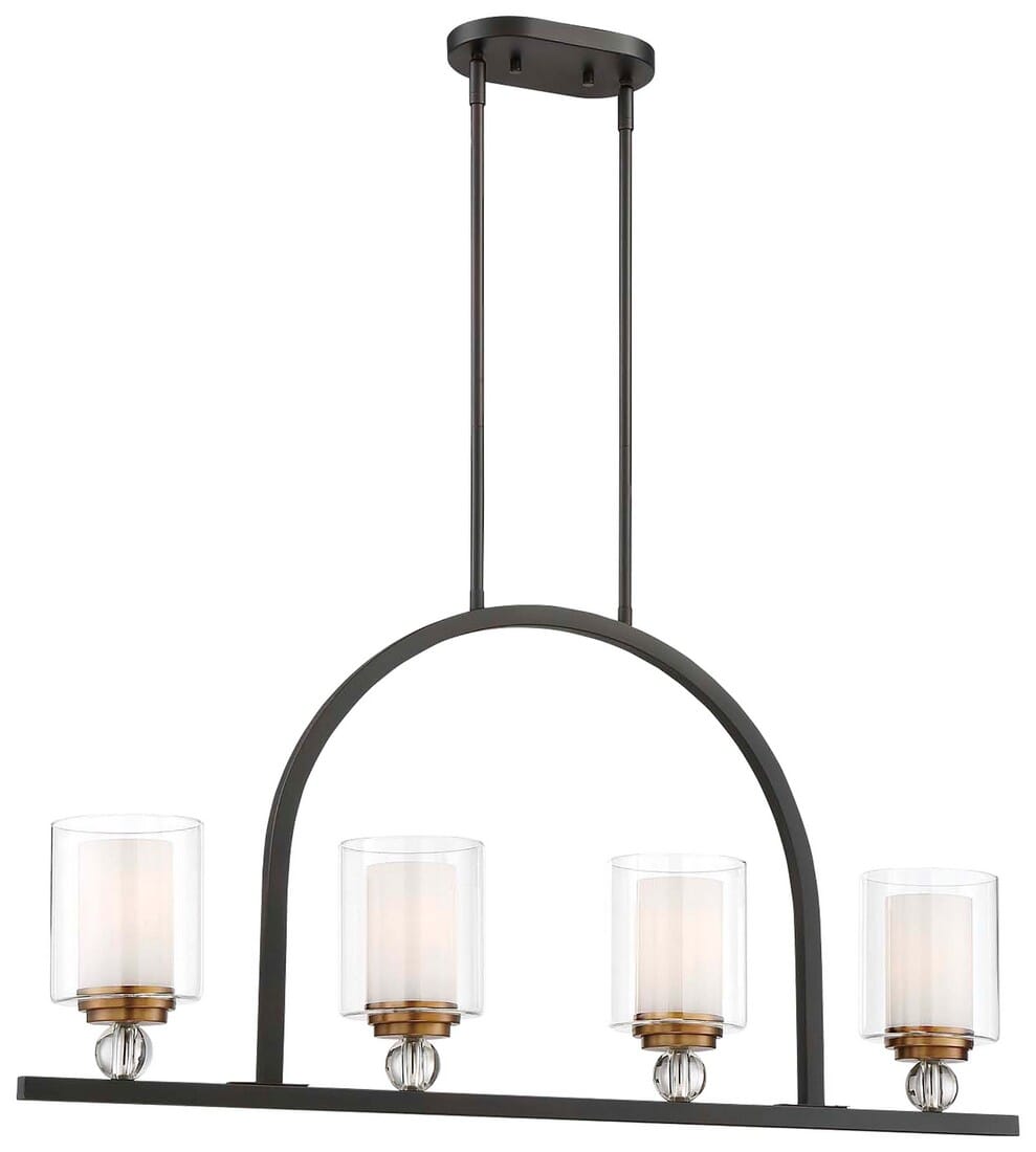 Minka Lavery Studio 5 4-Light Pendant Light in Painted Bronze with Natural Brush