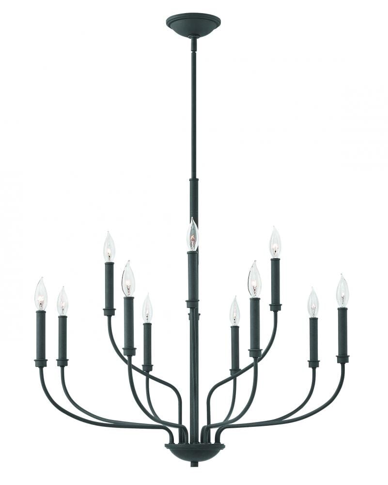 Hinkley Alister 12-Light Two Tier Chandelier in Buckeye Bronze