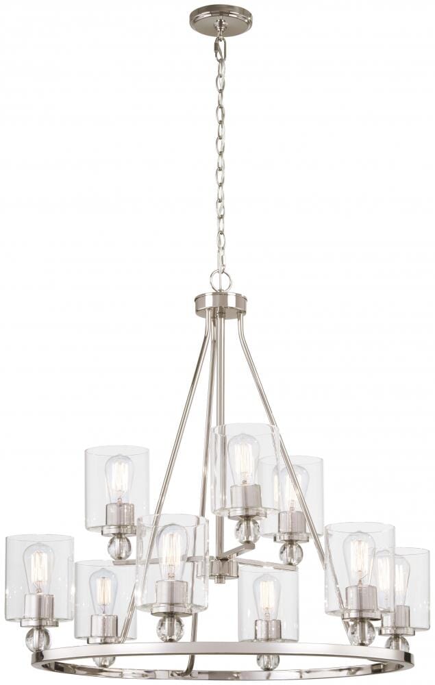 Minka Lavery Studio 5 9-Light Transitional Chandelier in Polished Nickel