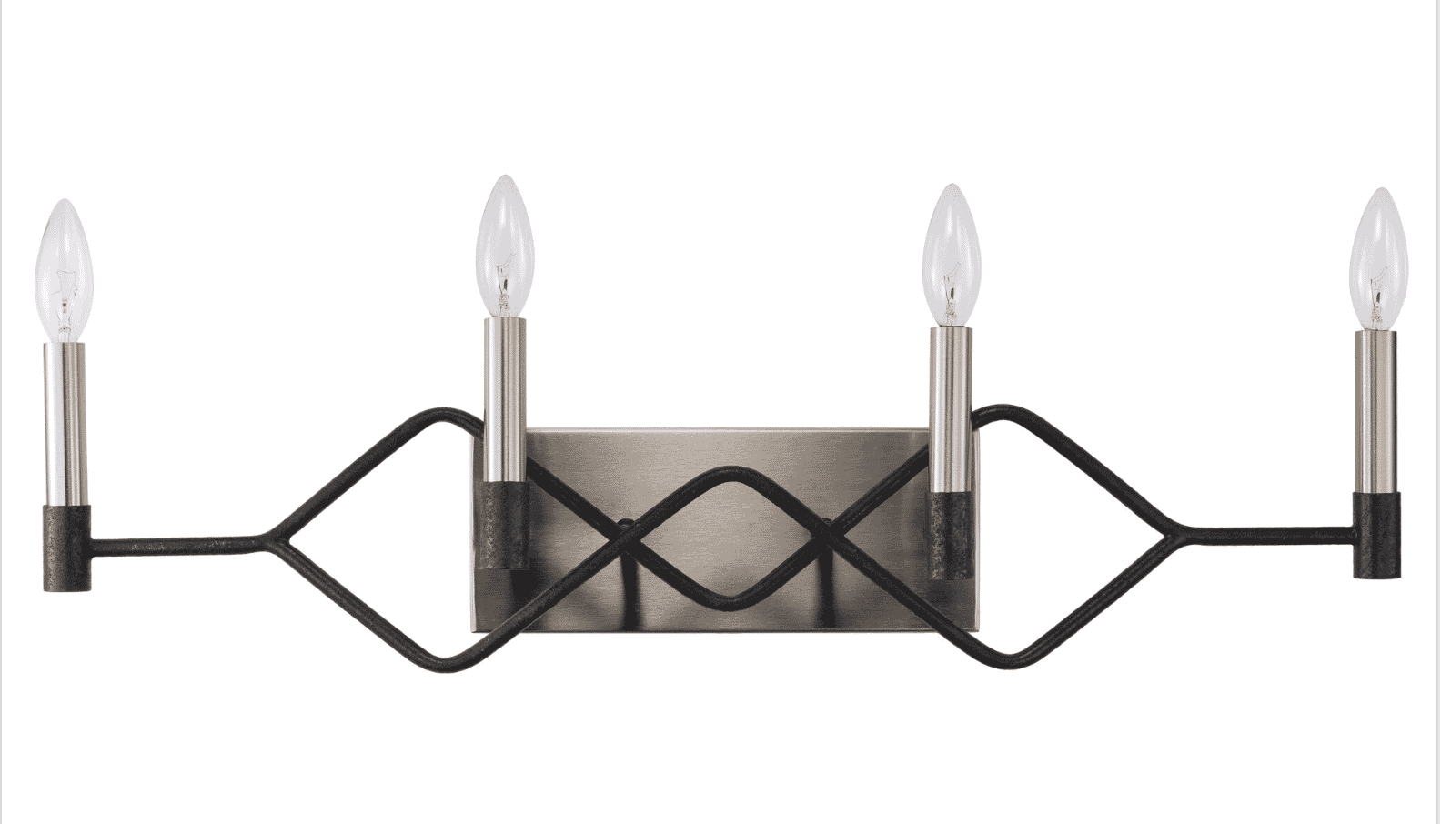 Varaluz To Circuit with Love 4-Light 7" Bathroom Vanity Light in Textured Black with Brushed Nickel