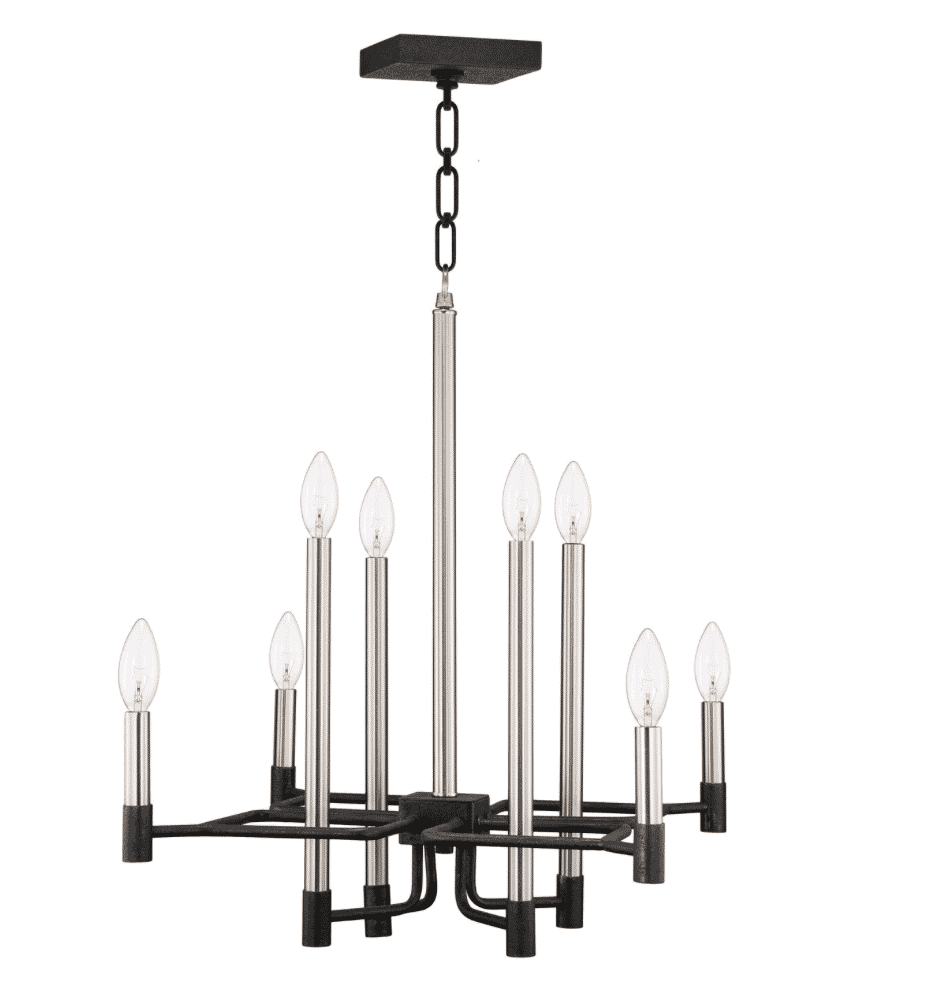 Varaluz To Circuit with Love 8-Light Chandelier in Textured Black