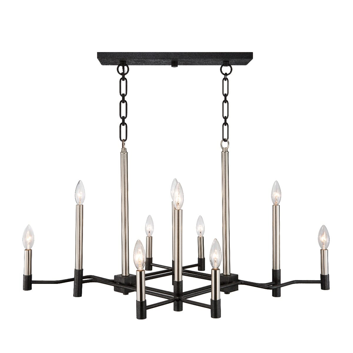 Varaluz To Circuit with Love 10-Light Linear Pendant in Textured Black