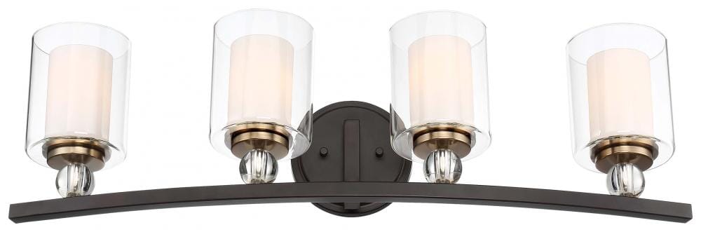 Minka Lavery Studio 5 4-Light Bathroom Vanity Light in Painted Bronze with Natural Brush