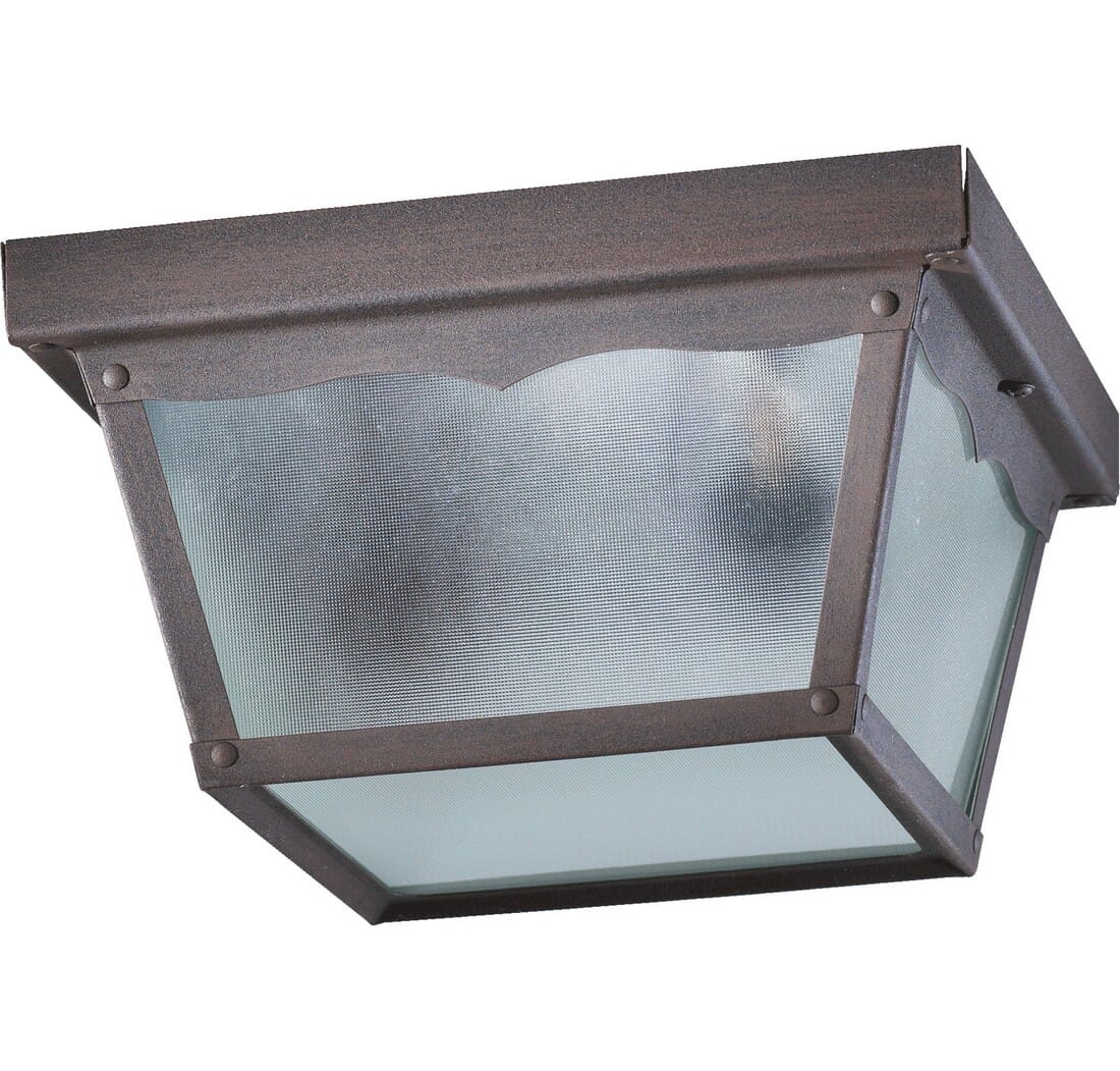 Quorum 2-Light 9" Outdoor Ceiling Light in Rust