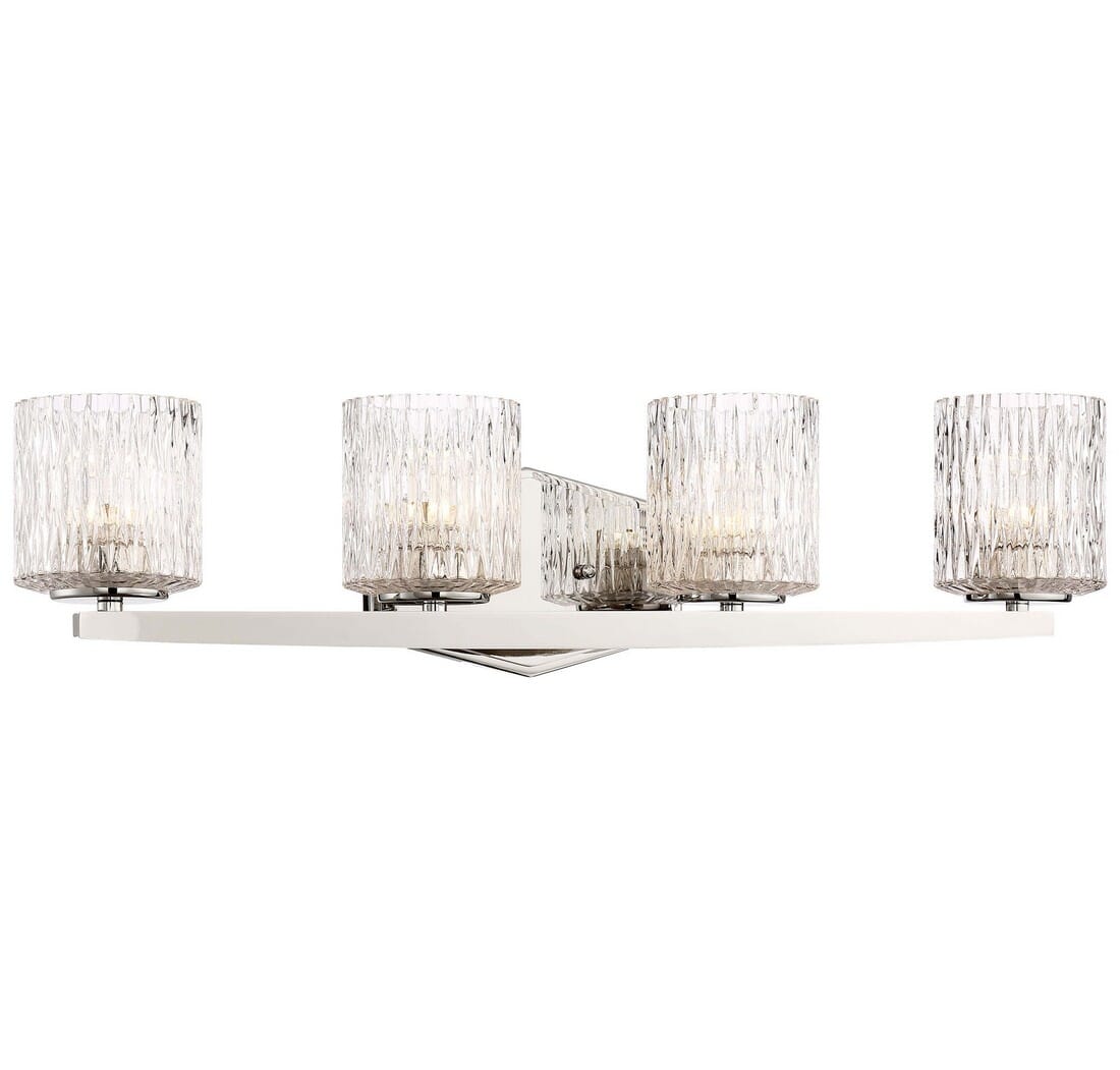 Minka Lavery Maginot Led Bath 4-Light 27" Bathroom Vanity Light in Polished Nickel