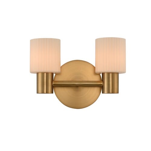 Kalco Harlowe 2-Light 11" Bathroom Vanity Light in Winter Brass