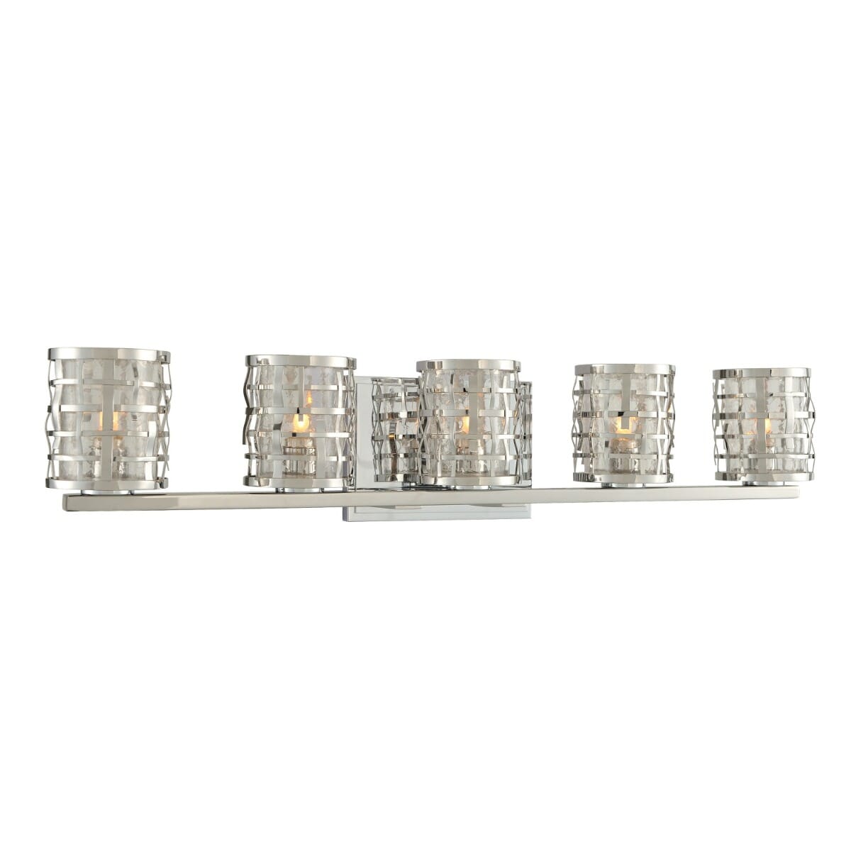 Kalco Bridgeport 5-Light 28" Bathroom Vanity Light in Stainless Steel