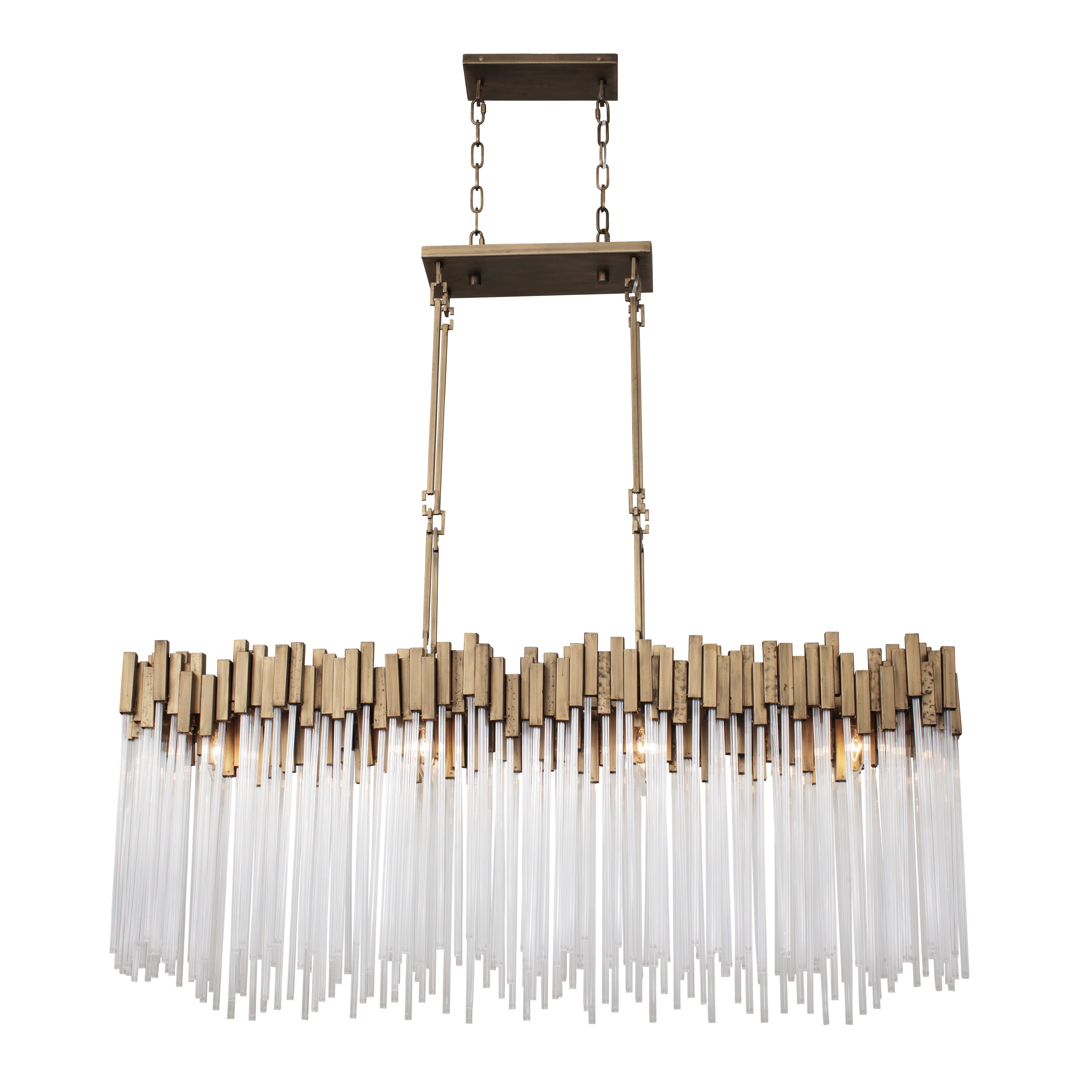 Varaluz Matrix 8-Light 48" Linear Pendant in Havana Gold