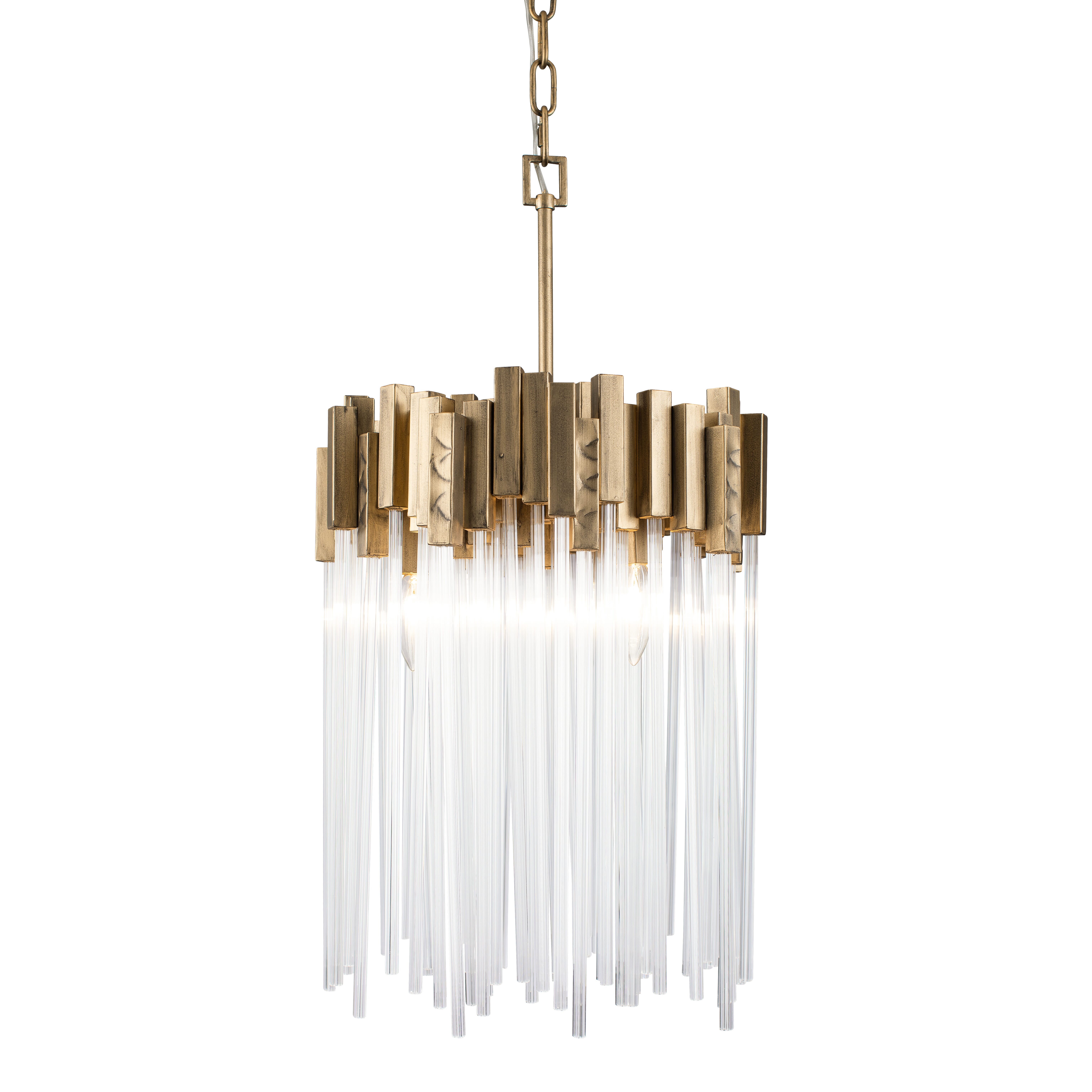 Varaluz Matrix 3-Light Pendant Light in Havana Gold