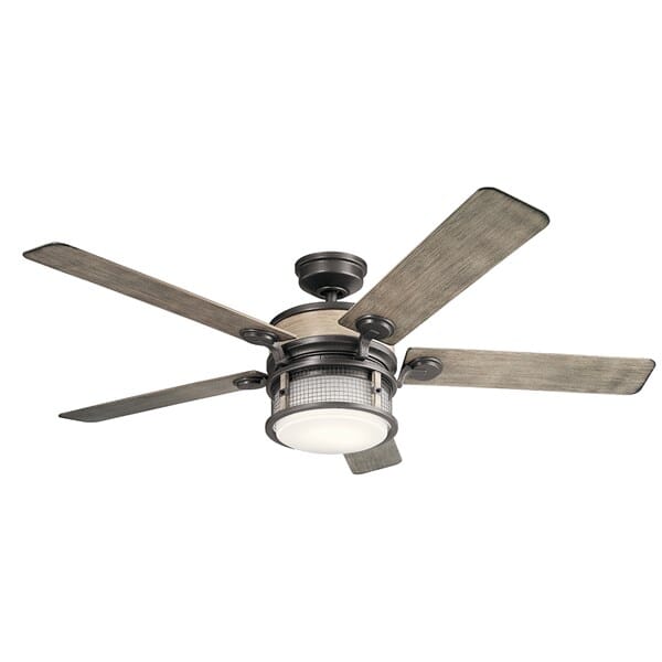 Kichler Ahrendale 1-Light 60" Outdoor Ceiling Fan in Anvil Iron